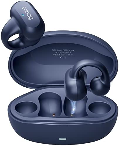 Sanag Earring Wireless Earbuds Bluetooth 5.3 with Charging Case|Open Ear Headphones Compatible with iPhone/Samsung Phone for Men,Women,and Kids-Blue