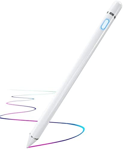 Active Stylus Compatible with Apple iPad, Stylus Pens for Touch Screens,Rechargeable Fine Point Stylist Compatible with Apple iPad and Other Tablets,for Drawing and Handwriting (White)