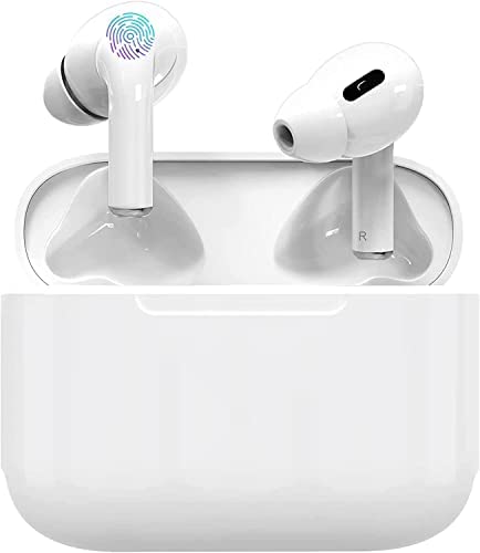 [Apple MFi Certified] AirPods Pro Wireless Earbuds Bluetooth in Ear Light-Weight Headphones Built-in Microphone, with Touch Control, Noise Cancelling, Charging case, Pop-ups Auto Pairing-White