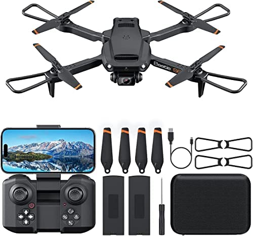 Drone with Camera for Adults 4K - ROVPRO Dual Camera S60 RC Quadcopter with APP Control - Obstacle Avoidance, Waypoint Fly, Altitude Hold, Follow Me, Roll Mode, Headless Mode, 2 Batteries (Black)