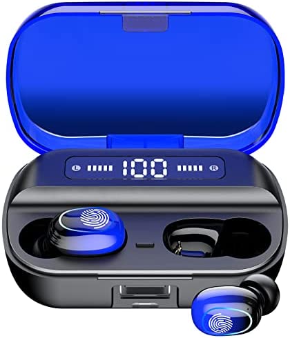 Earbuds Wireless Bluetooth,Bluetooth 5.2 Earbuds,CVC8.0 Noise Cancelling Earbuds, IPX7 Waterproof Stereo in ear Earphones with LED Power Display,Deep Bass Clear Calls,Earbuds for Workout,Home and Gym