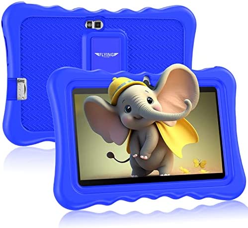 FLYINGTECH Kids Tablet, 7 inch Android Tablet for Kids WiFi Dual Camera, Toddler Tablet With 2GB RAM + 32GB ROM Memory, 1024*600 Screen Parental Control Google Playstore with Blue Protective Case 2023