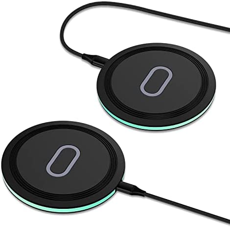 Fast Wireless Charger, 2Pack 15W Qi Certified Charging Pad for Pixel 7a/7 Pro/6/6 Pro/5/4 XL/3 XL, Samsung S23 S22 S21 S20/Z Flip4/3 5G, iPhone 14/13/12/11/XS Max/XR/X/8 Plus/Airpods 2, LG G8/G7 ThinQ