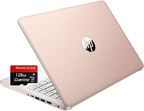 HP Stream 14" Pink Laptop, Intel Celeron N4120, Office 365 1-Year, 16GB RAM, 192GB Storage(64GB eMMC+ 128GB MicroSD), 11Hr Battery Life, Bluetooth, WiFi, HD Webcam, HDMI, Rose Gold, Windows 11 S