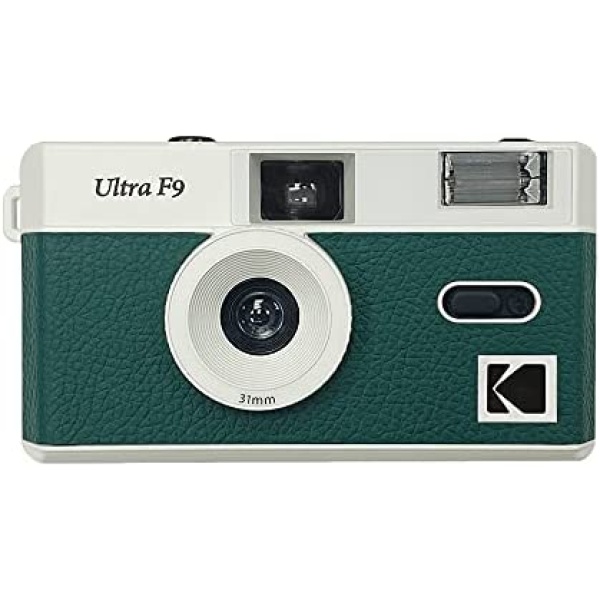 KODAK Reusable Ultra F9 35mm Film Camera, Fixed-Focus and Wide Angle, Build in Flash and Compatible with 35mm Color Negative or B&W Film (Film and Battery NOT Included) by Corex (Green)