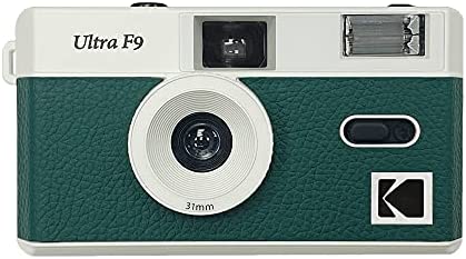 KODAK Reusable Ultra F9 35mm Film Camera, Fixed-Focus and Wide Angle, Build in Flash and Compatible with 35mm Color Negative or B&W Film (Film and Battery NOT Included) by Corex (Green)