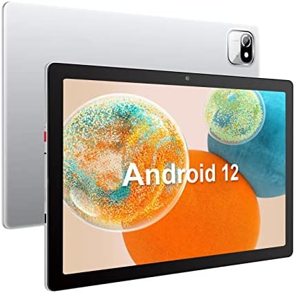 Mouikei 10 inch Tablet Android 12 Tabletsal Camera (Silver)