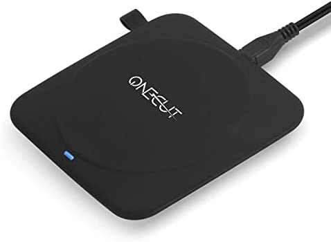 OneCut Fast Wireless Charger for iPhone 13/13 Mini/13 Pro Max, Samsung Galaxy S22 | S22+ | S22 Ultra | S21+ | S21 Ultra 5G | S20 | S10 | S10e, 10W/7.5W/5W Qi Certified Slim Charging Station (Black)