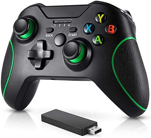 Smlau Wireless Controller for Xbox One - Built-in Rechargeable Battery & Dual Vibration Gaming PC Joystick Compatible with Xbox Series/Xbox One/Windows 10 (No Audio Jack)