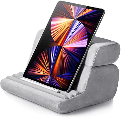 UGREEN Tablet Pillow Stand for Lap Soft Tablet Stand Holder Bed with 3 Viewing Angles Adjustable Pillow Holder Home Office Accessories Compatible with iPad Pro 11, 12.9 Air Mini 6 5 4 E-Reader Grey