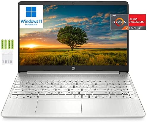 HP 15 15.6" HD Business Laptop Computer [Windows 11 Pro], Octa-Core AMD Ryzen 7 5700U (Beat Beats i7-10510U), 32GB RAM, 1TB PCIe SSD, Numeric Keypad, Wi-Fi 6, HDMI, USB, Long Battery Life, w/Battery