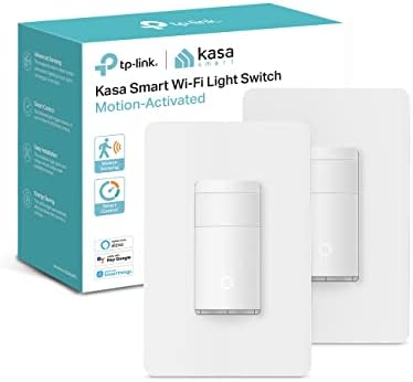 Kasa Smart Motion Sensor Switch, Single Pole, Needs Neutral Wire, 2.4GHz Wi-Fi Light Switch, Works with Alexa & Google Assistant, UL Certified, No Hub Required(KS200MP2),White,2-Pack