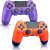 AUGEX 2 Pack Remote for PS4 Controller, Wireless Gamepad Work with Playstation 4 Controllers, Game Control for PS4 Controller Pro with Joystick, Pa4 Controller for PS4/Silm/PC Purple & Orange Sunset