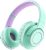 Kids Bluetooth Headphones with Microphone, Volume Limit 85/94dB, On-Ear Kids Headphone for Girls Boys Stereo Sound, Foldable Kids Wireless Headphones for School/Travel/iPad/Fire Tablet-Green