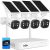 [1TB HDD,4MP Spotlight] Hiseeu Solar Battery Powered Wireless Security Camera System ,100% Wire-Free 4-Cam Kits,10CH 5MP HD NVR,Night Vision, 2-Way Audio, PIR, Waterproof, Outdoor Home Surveillance
