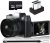 4K Digital Camera for (*2*) and Video VJIANGER 48MP Vlogging Camera with Flip Screen, WiFi, 16X Digital Zoom, 52mm Wide Angle & Macro Lenses, 2 Batteries, 32GB TF Card(YL29-Black)