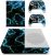 DOMILINA Protective Vinyl Skin Decal Cover for Microsoft Xbox One S Console wrap Sticker Skins with Two Free Wireless Controller – Cyan Lightnings
