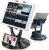 DeskLogics iPad Tablet Stand Holder for Desk – 6 inch to 13 inch – Stable, Sturdy, Adjustable – 360° Swivel Angle Pen Phone iPad Stand for Store, Retail Kiosk, Reception, Home Office – Black