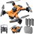Drone with Camera for Adults 4K, S99 UHD Mini RC Quadcopter Drones for Kids Toy (*54*), WIFI FPV Whoop for Boys Girls, Small Foldable Sky Quad with Live Video, Waypoint Fly, Auto Hover, Gesture and Gravity Control, Emergency Stop, Fly 54 Mins(Orange)
