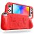 Fintie Case for Nintendo Switch OLED Model 2021with 3 Game Card Slots, Anti-Slip Soft Silicone (*3*) Protective Cover, Ergonomic Grip Case for Switch OLED Model Console 7.0″, Red
