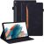 Galaxy Tab S8 Ultra Case 2022 – Premium Leather Smart Wake/Sleep Cover with Front Pocket & Multiple Angles Stand Tablet Case for Samsung Galaxy S8 Ultra 14.6 Tablet SM-X900/X906, Black