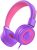 Kids Headphones, Eposy E10 Wired Headphones for Kids Foldable Stereo Bass Headphones with Adjustable Headband, Tangle-Free 3.5 mm Jack for School, On-Ear Headset for Boys Girls Cellphones(Pink/Purple)