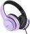 LORELEI X8 Over-Ear Wired Headphones with Microphone with 1.45m-Tangle-Free Nylon Line&3.5mm Plug,Lightweight Foldable & Portable Headphones for Smartphone,Tablet,Computer,Mp3/4(Dark Purple)