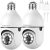 Lybuorze 2K 3MP Light Bulb Security Camera 2 Pack Security Cameras Wireless WiFi Outdoor with Audio Automatic Humanoid Tracking, Full Color Night Vision (*2*) Cameras for Home Security