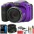 Minolta MN35Z-P 20MP 35X Optical Zoom Wi-Fi Bridge Camera, Purple Bundle with Bundle with Lexar Professional 633x 64GB UHS-1 SDXC Memory Card and Deco Gear Camera Bag (Small) with Accessory Kit