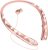 Neckband Bluetooth Headphones, Around The Neck Wireless Headphones w/Noise Canceling Mic & Retractable Earbuds, Stereo Bluetooth Headset for Call & Music, Compatible w/Cellphones,PC,Tablet (Rose Gold)