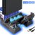 PS4/ PS4 Slim/ PS4 Pro USB Cooling Fan Multifunctional Vertical Cooler PS4 Stand For PlayStation 4 Console with Dual Controller Charge Station and 12 Game Storage