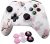 RALAN Cherry Blossoms Skin for Xbox One Controller, Sakura Silicone Controller Cover Skin Protector Compatible for Xbox Ones Controller (Pink Pro Thumb Grip x 2 ,Pink Cat Grips x 2 ,Skull Cap x 2).