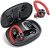 Wireless Earbuds Bluetooth Headphones with Physical Noise Cancellation, Bluetooth 5.3 Ear Buds with LED Display and Mic, IPX7 Waterproof Over Ear Earphones for Sports Running Workout Gym Red