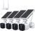 Wireless Security Camera System Outdoor with Solar Powered for Home Includes Base Station and Cameras, 3MP Night Vision with 2-Way Audio (4 Solar Camera Set)