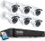 ZOSI 1080p Home Security Camera System Outdoor Indoor, H.265+ 5MP Lite CCTV DVR Recorder 8 Channel with Hard Drive 1TB and 6 x 1080p Weatherproof Surveillance Bullet Camera, 80ft Night Vision