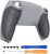 eXtremeRate New Hope Gray & Classic Gray Performance Rubberized Grip Custom Back Housing Bottom Shell Compatible with ps5 Controller, Replacement Back Shell Cover Compatible with ps5 Controller