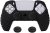 eXtremeRate PlayVital Guardian Edition Black Ergonomic Soft Anti-Slip Controller Silicone Case Cover for Playstation 5, Rubber Protector Skins with Black Joystick Caps for PS5 Controller