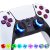 eXtremeRate Scarlet Red Classical Symbols D-pad Thumbstick Share Option Home Face Buttons DTF V3 LED Kit & Touchpad LED Lightbar Stickers for PS5 Controller BDM-010 & BDM-020 – Controller NOT Included