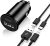 iPhone Car Charger【Apple MFi Certified】 27W USB C Fast Charging Power Adapter with [2-Pack] 6FT Lightning Cable, Dual Port Fast Car Charger Plug for iPhone 14/13/12/11Pro Max/XR/SE/iPad, Black