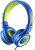 noot products Kids Headphones with Microphone K12 Stereo 5ft Long Cord with 85dB/94dB Volume Limit Wired On-Ear Headset for iPad/Amazon Kindle,Fire/Toddler/Boys/Girls/School/Travel/Plane(Blue/Lime)